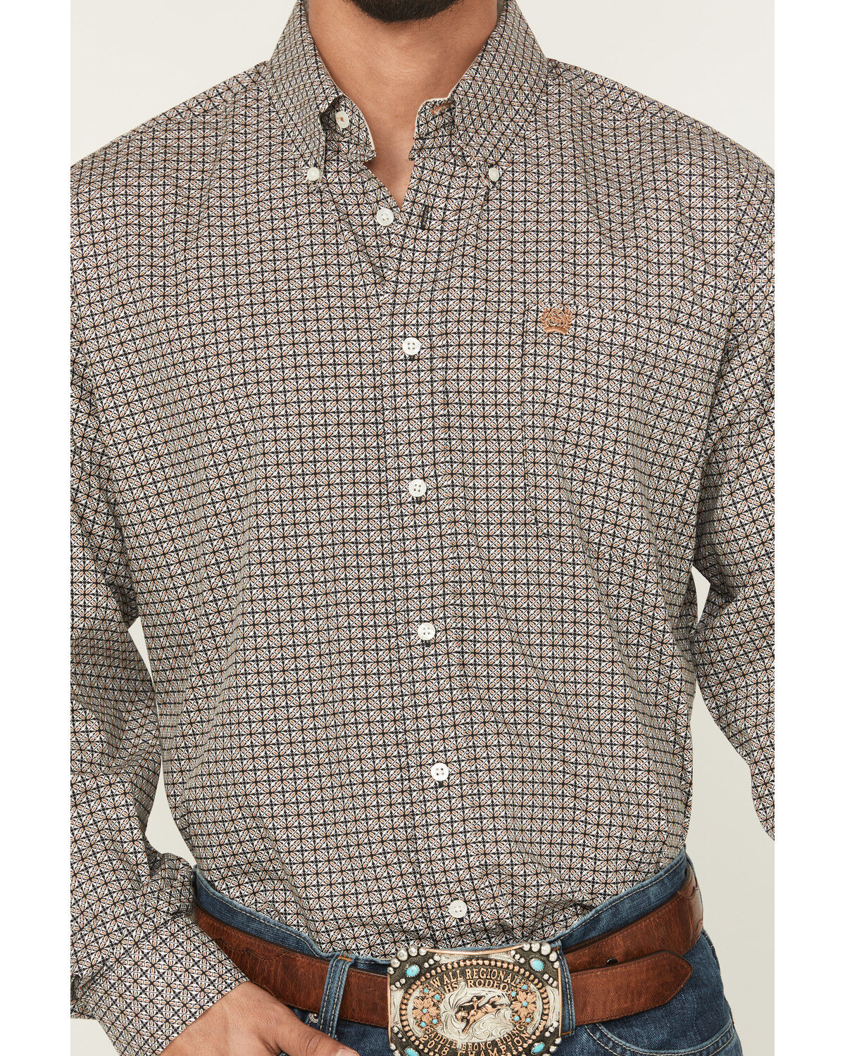 Image #3 - Cinch Men's Floral Geo Print Long Sleeve Button-Down Western Shirt, Multi, hi-res