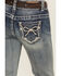 Image #2 - Shyanne Girls' Washed Bow Pocket Bootcut Stretch Denim Jeans, Dark Grey, hi-res