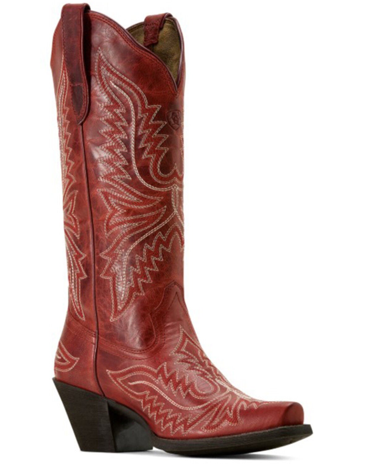 Image #1 - Ariat Women's Round Up Collins Western Boots - Snip Toe, Red, hi-res
