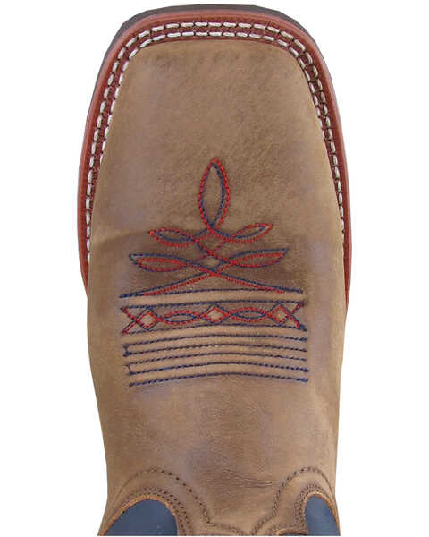 Smoky Mountain Men's Stars and Stripes Western Boots - Broad Square Toe, Distressed Brown, hi-res