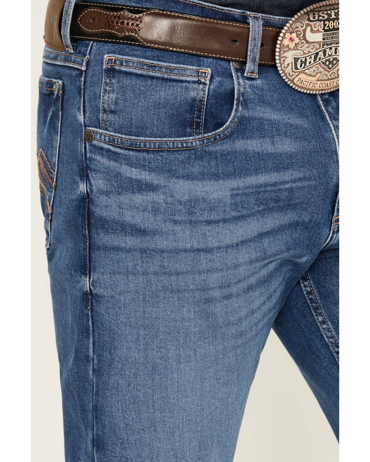 Image #2 - Wrangler 20x Men's Medium Wash Backwater Vintage Bootcut Stretch Denim Jeans, Medium Wash, hi-res