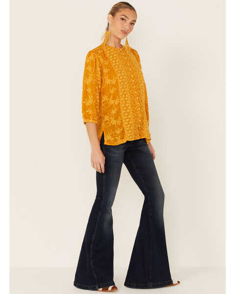 Image #4 - Johnny Was Women's Ciaga Phoebe Button Down Top, Gold, hi-res