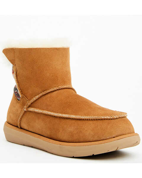 Image #1 - Pendleton Women's Shorty Pull-On Boots - Moc Toe, Chestnut, hi-res
