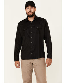 HOOey Men's Solid Black Habitat Sol Long Sleeve Snap Western Shirt , Black, hi-res