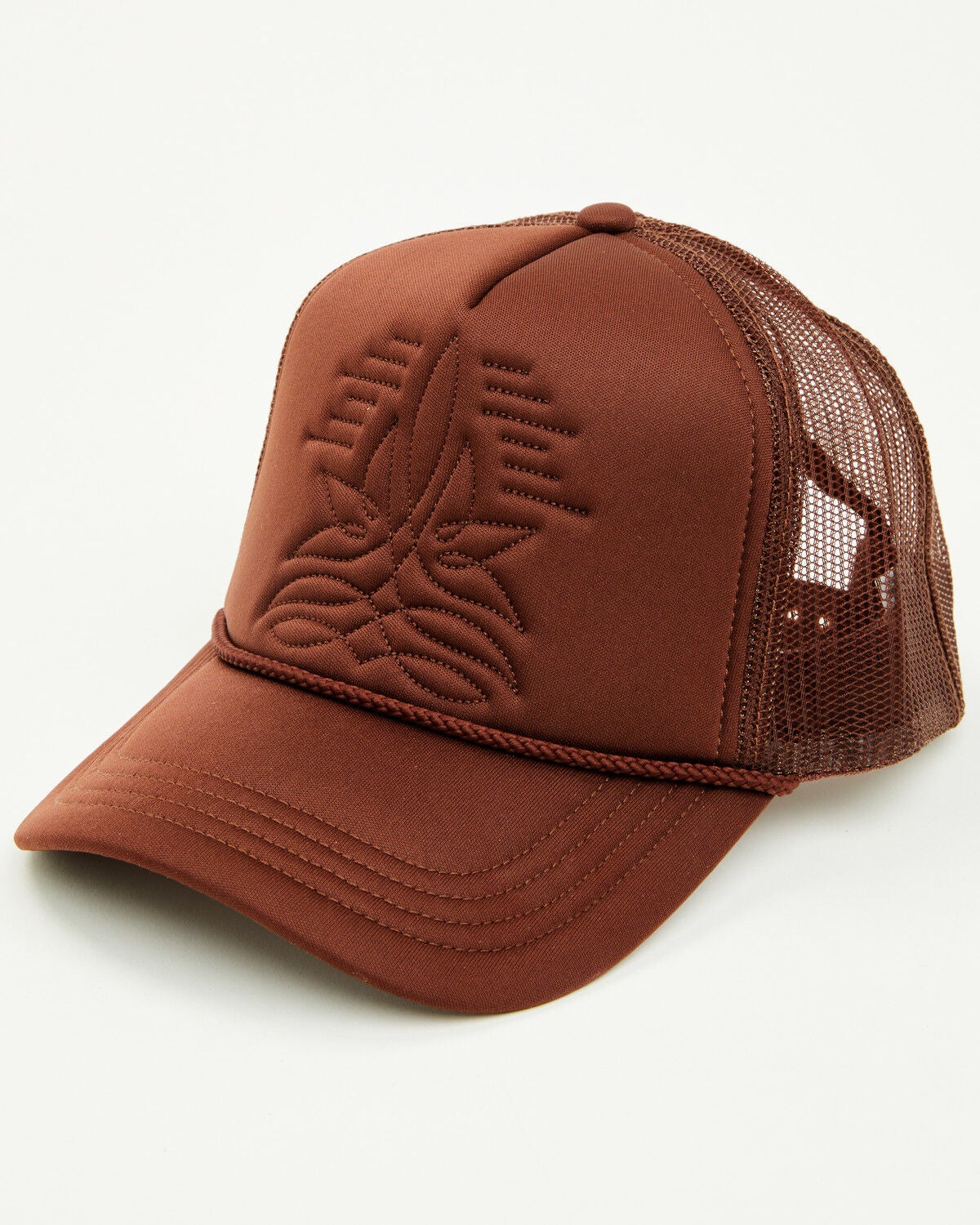 Shyanne Women's Boot Stitch Ball Cap, Brown, hi-res