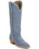 Image #1 - Tony Lama Women's Derby Liz Tall Western Boots - Snip Toe, Light Blue, hi-res