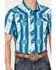 Image #3 - Rock & Roll Denim Men's Southwestern Print Short Sleeve Performance Snap Western Shirt, Turquoise, hi-res