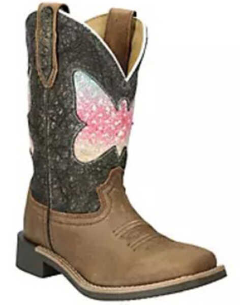 Smoky Mountain Little Girls' Chloe Western Boots - Broad Square Toe , Brown, hi-res