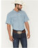Image #1 - Cody James Men's Horizon Chambray Light Wash Short Sleeve Snap Western Shirt - Big, Light Wash, hi-res