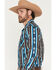 Image #2 - Rock & Roll Denim Men's Southwestern Striped Long Sleeve Snap Western Shirt, Teal, hi-res