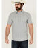 Image #1 - Cody James Men's Falling Diamond Striped Short Sleeve Button-Down Stretch Western Shirt, Light Blue, hi-res