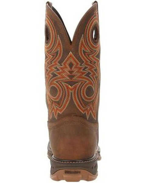 Image #5 - Durango Men's Saddle Waterproof Western Work Boots - Composite Toe, Brown, hi-res