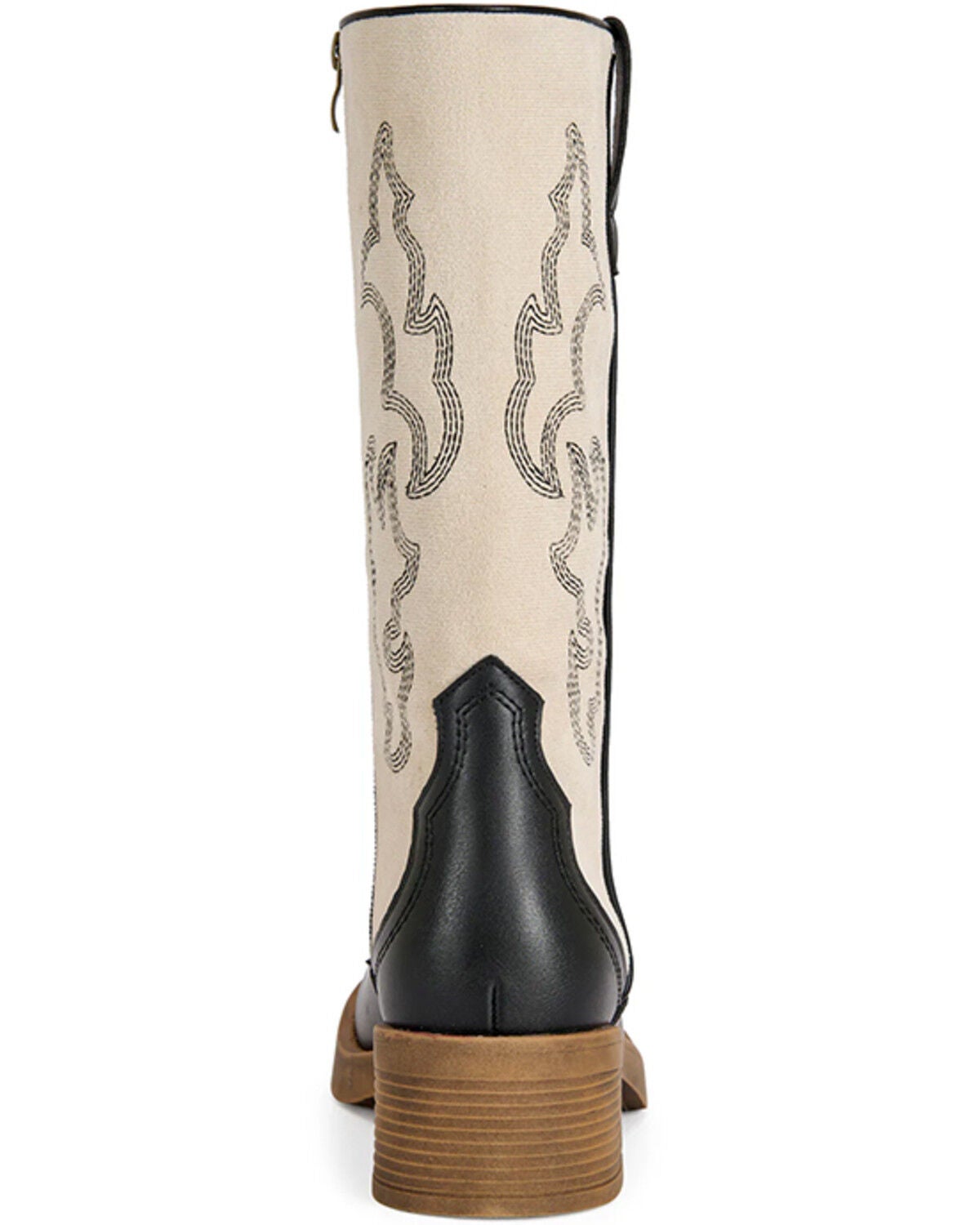 Image #3 - Azalea Wang Women's Mariana Western Boots - Square Toe, Black/white, hi-res