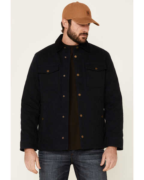 Pendleton Men's Solid Quilted Canvas Snap-Front Shirt Jacket , Navy, hi-res