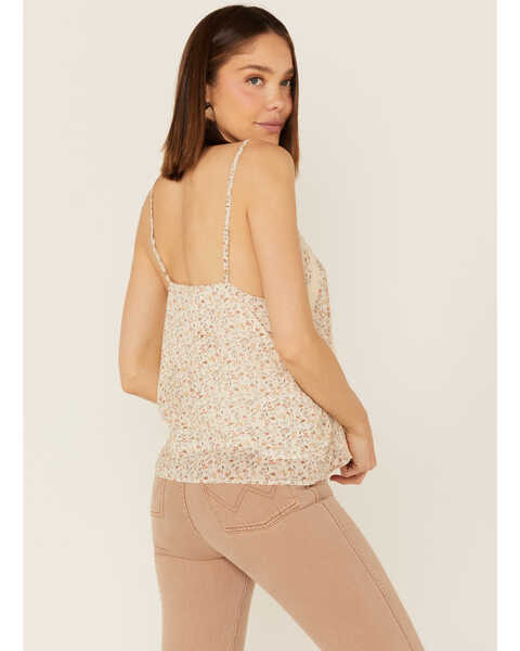 Image #4 - Miss Me Women's Ditsy Floral Lace Cami Top, Cream, hi-res