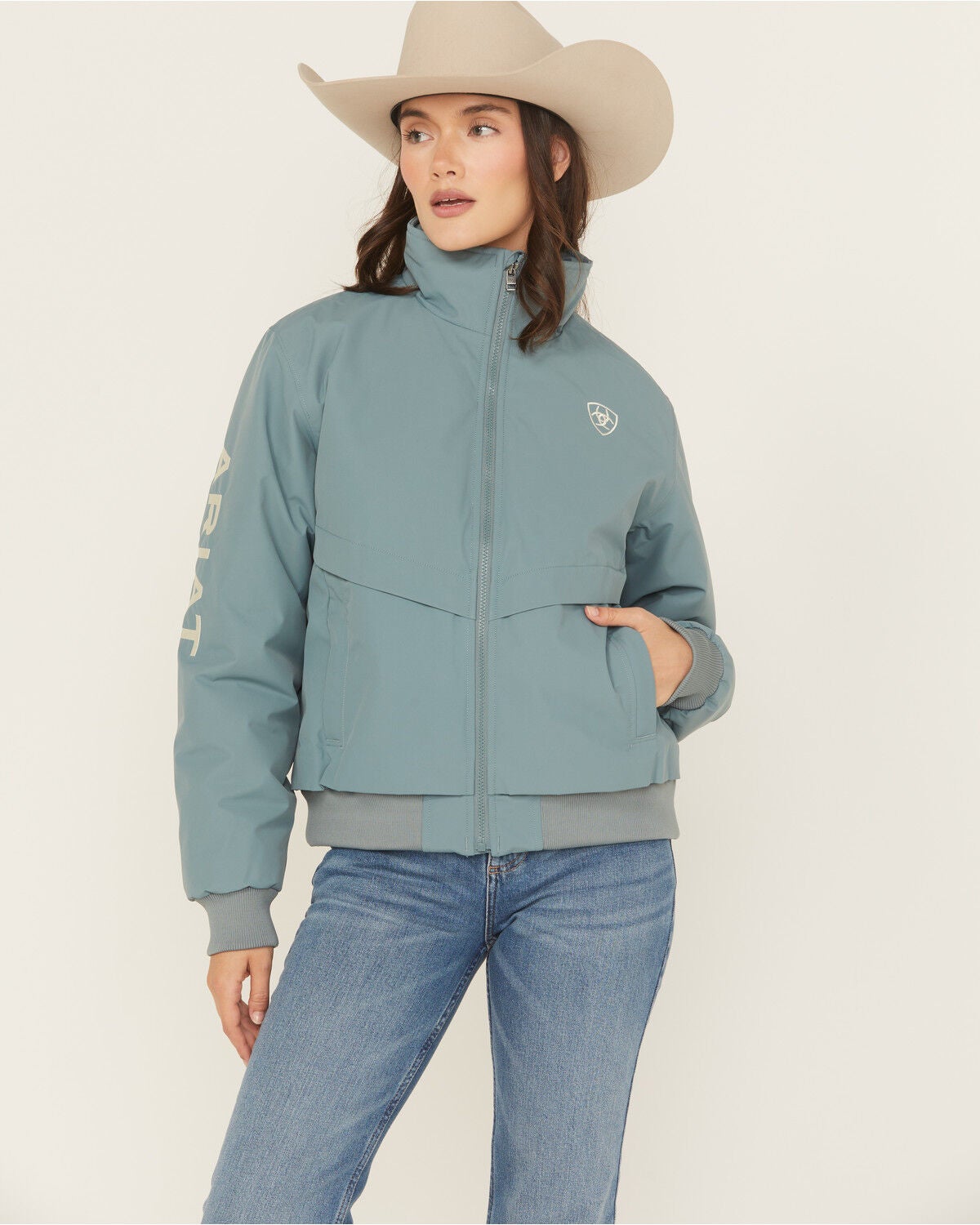 Image #1 - Ariat Women's Stable 2.0 Zip-Up Jacket, Green, hi-res