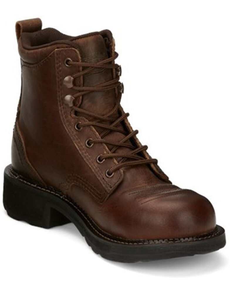 Justin Women's Reamy Waterproof Work Boots - Nano Composite Toe, Brown, hi-res