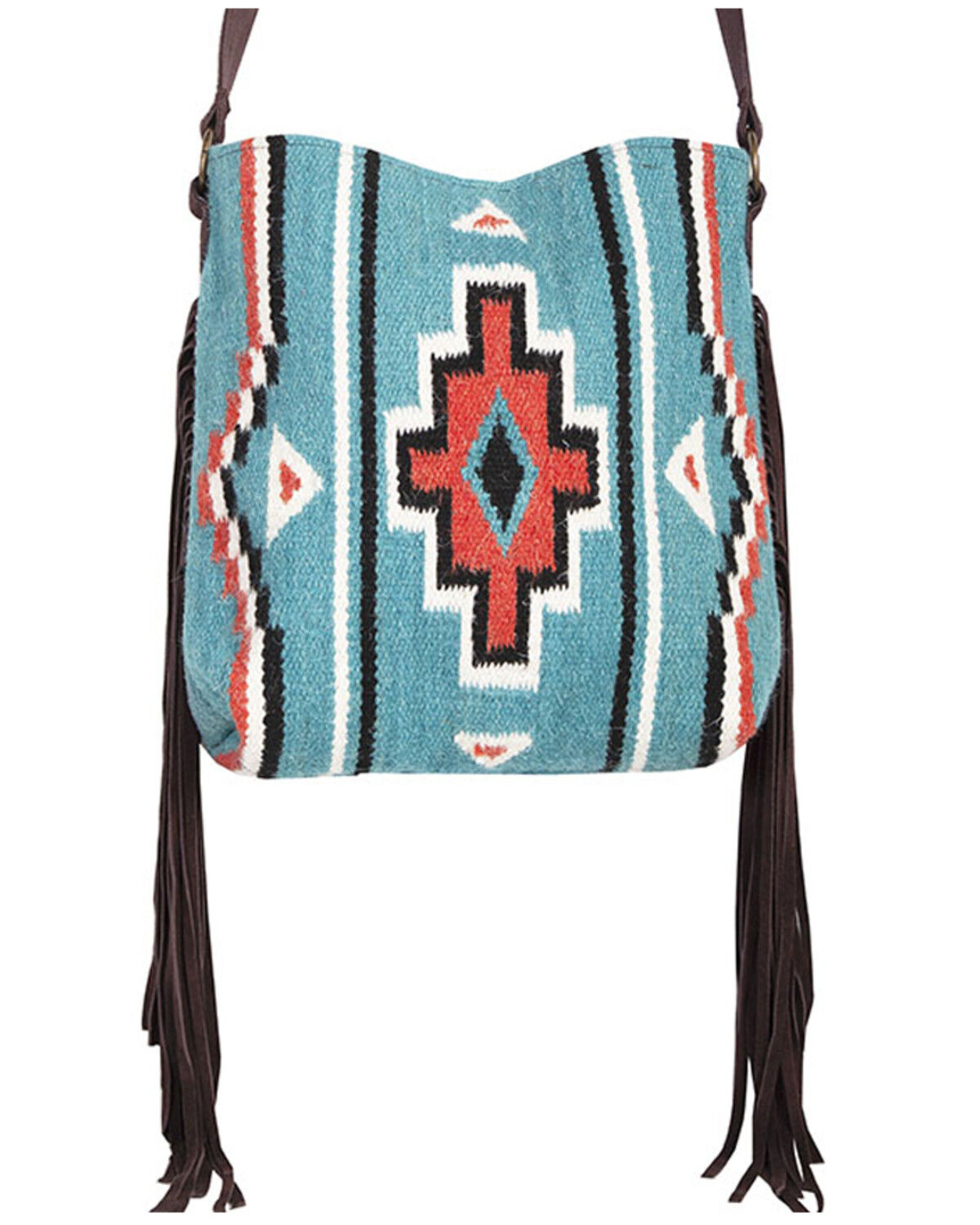 Image #1 - Scully Women's Southwestern Wool Shoulder Bag, Turquoise, hi-res
