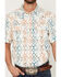 Image #3 - RANK 45&reg; Men's Everglades 2.0 Southwestern Print Rodeo Tech Short Sleeve Snap Western Shirt, Ivory, hi-res