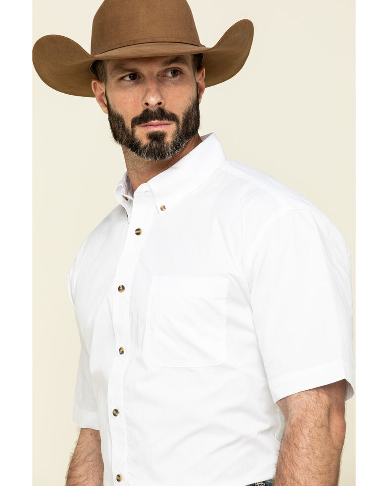 Roper Amarillo Collection Short Sleeve Men's Shirt, White, hi-res