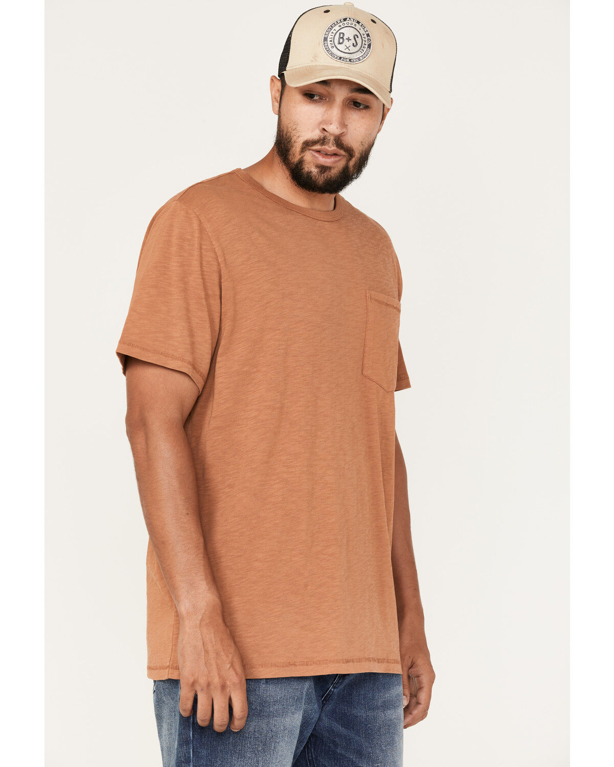 Image #2 - Brothers and Sons Men's Solid Basic Short Sleeve Pocket T-Shirt, Bronze, hi-res