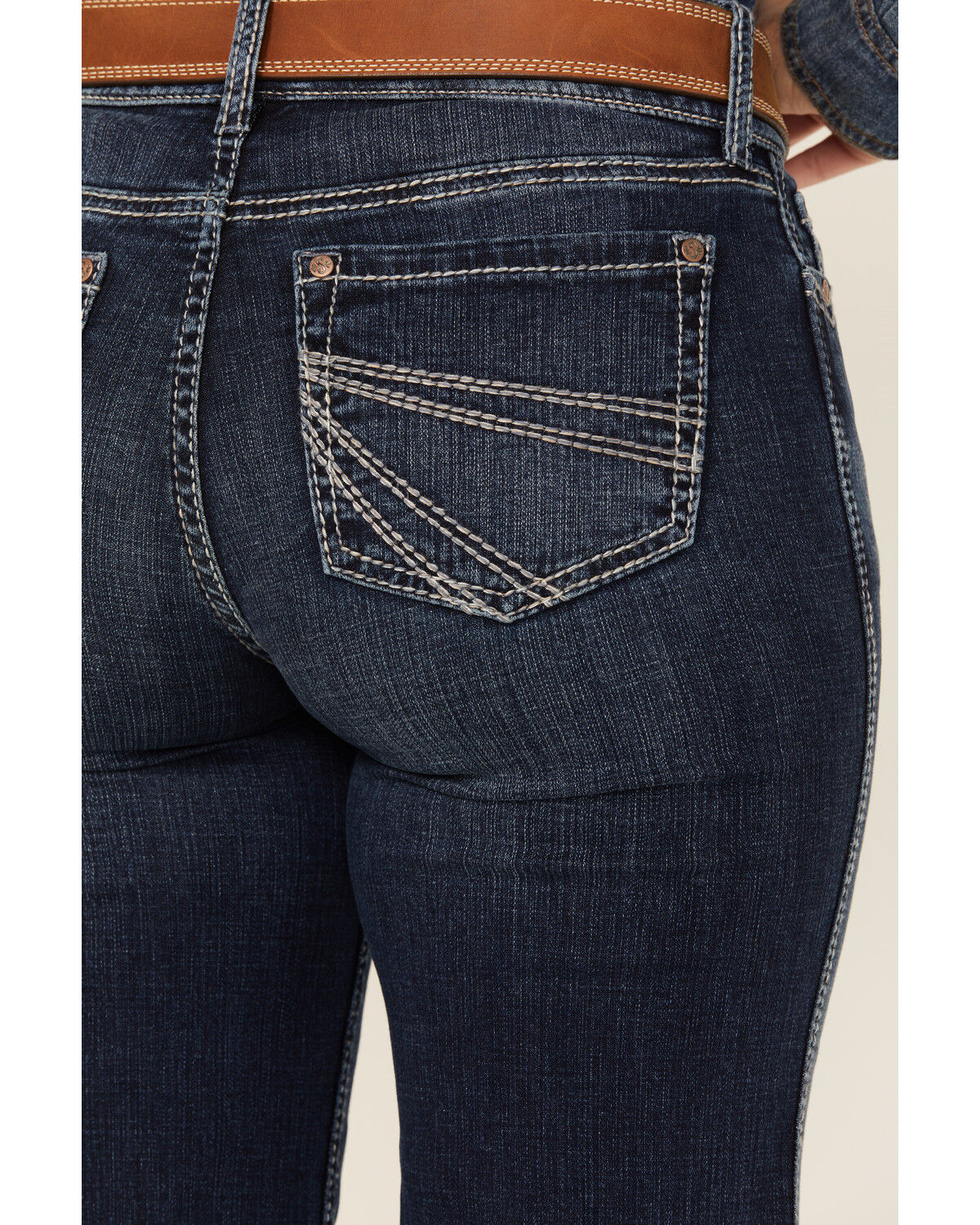 Image #4 - Shyanne Women's Tess Mid Rise Trouser Performance Stretch Denim Jeans, Medium Wash, hi-res