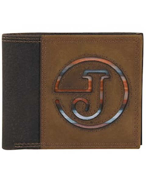 Justin Men's FP Bifold Slim Serape Inlay Leather Wallet, Brown, hi-res