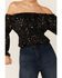 Image #2 - Lush Women's Star Print Top, Black, hi-res