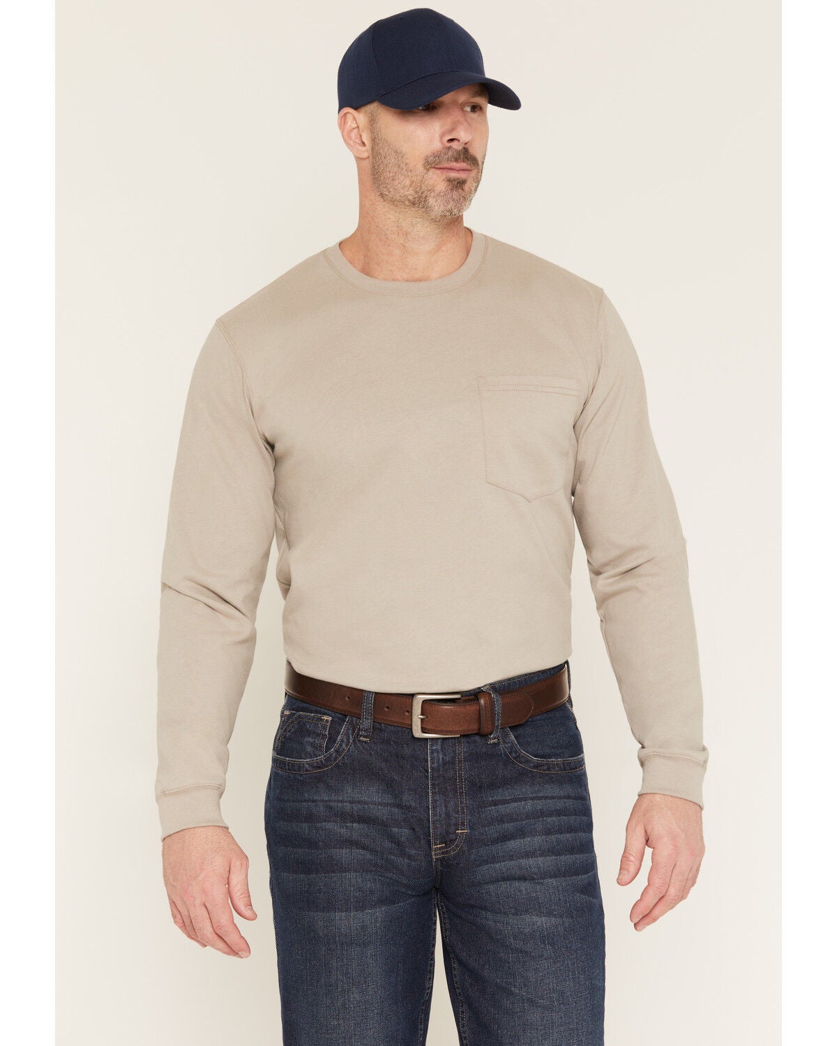 Image #2 - Cody James Men's FR Solid Bull Long Sleeve Graphic Work T-Shirt, Tan, hi-res