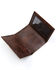 Cody James Men's Hair-On Floral Tooled Trifold Wallet, Brown, hi-res