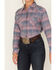 Image #3 - Wrangler Women's Plaid Print Long Sleeve Western Flannel Pearl Snap Shirt, Blue, hi-res