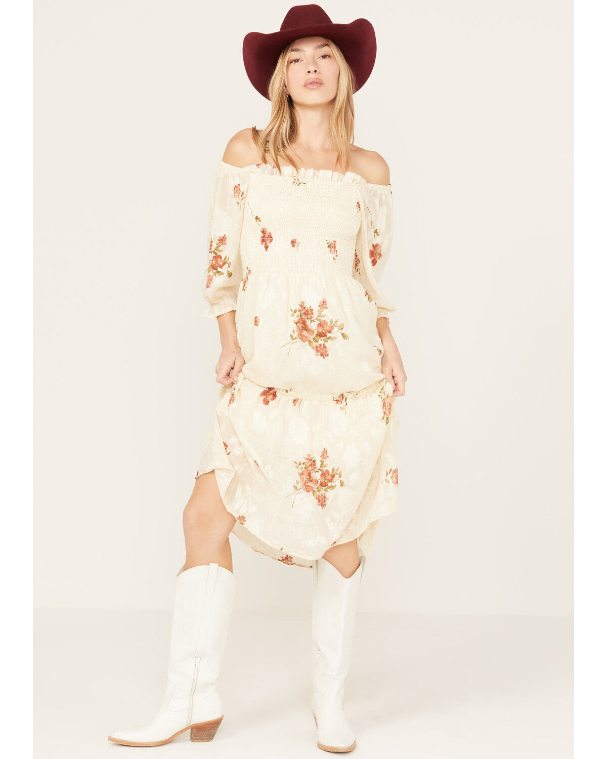 Image #1 - Wild Moss Women's Jacquard Smocked Front Dress, , hi-res