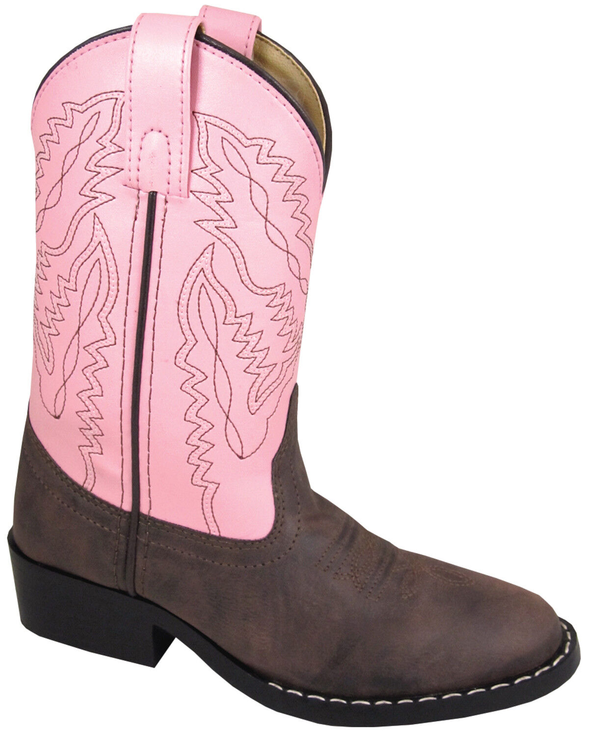 Image #1 - Smoky Mountain Little Girls' Monterey Western Boots - Round Toe, Brown, hi-res