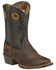 Ariat Youth Boys' Roughstock Cowboy Boots - Square Toe, Brown, hi-res