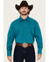 Image #1 - Roper Men's Amarillo Solid Long Sleeve Snap Western Shirt, Turquoise, hi-res