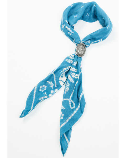 Image #2 - Idyllwind Women's Bessie Antique Silver Bandana Necklace , Blue, hi-res
