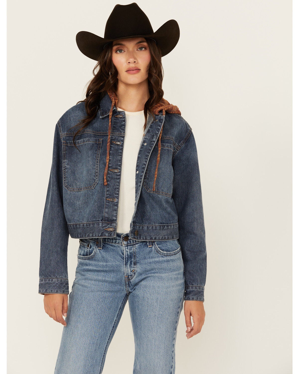 Image #2 - Cleo + Wolf Women's Arno Medium Wash Cropped Denim Jacket, Medium Wash, hi-res