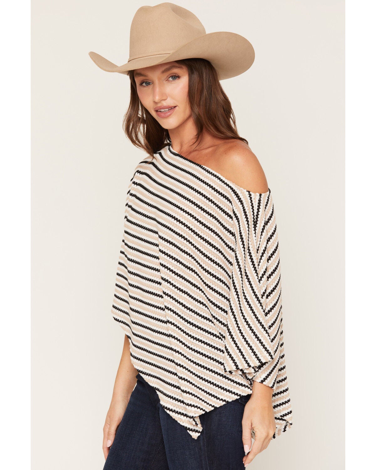 Image #2 - Wild Moss Women's Asymmetrical Poncho Top, Tan, hi-res