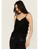 Image #1 - Idyllwind Women's Stafford Fringe Faux Suede Cropped Tank, Black, hi-res