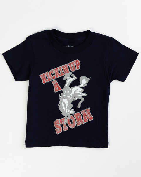 Cody James Toddler-Boys' Kickin Up A Storm Rodeo Horse Graphic T-Shirt, Navy, hi-res