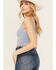 Image #2 - Fornia Women's Ribbed Lettuce Edge Brami, Light Blue, hi-res