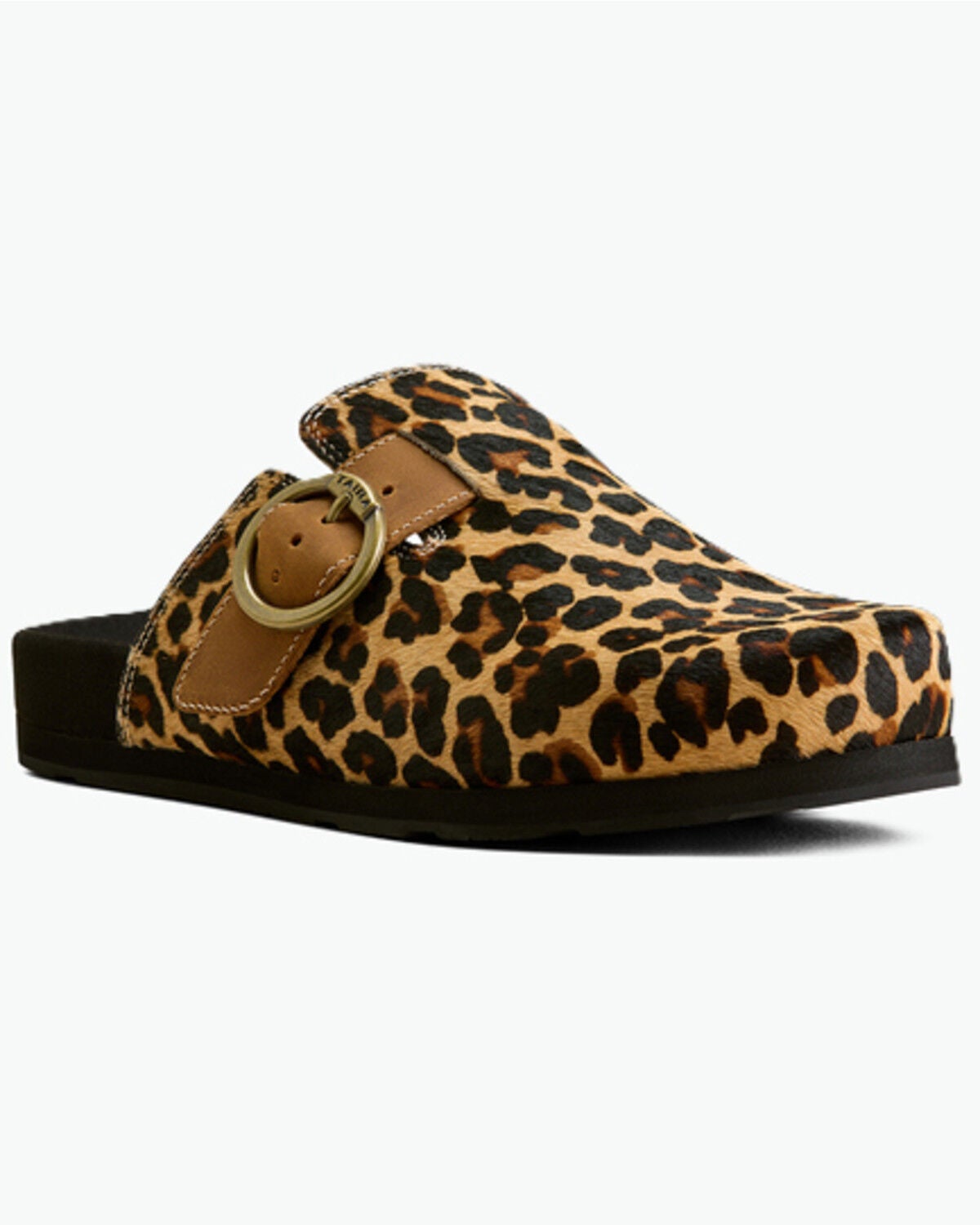 Image #1 - Ariat Women's Leopard Print Hair-On Country Mules, Brown, hi-res
