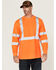 Image #1 - Hawx Men's Hi-Vis Reflective Long Sleeve Work T-Shirt - Big, Orange, hi-res