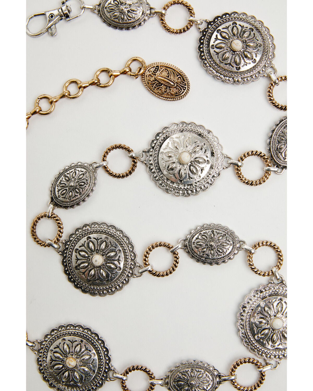 Image #2 - Shyanne Women's Two-Toned Concho Chain Belt, Silver, hi-res