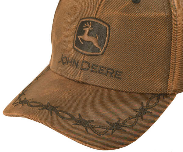 Image #2 - John Deere Oilskin Look Patch Casual Cap, Brown, hi-res