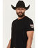 Image #3 - RANK 45® Men's Buckle Up Short Sleeve Graphic T-Shirt, Black, hi-res