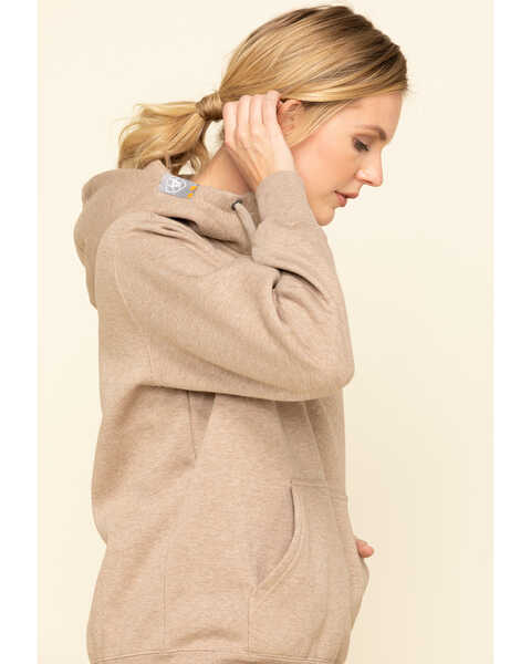 Image #5 - Ariat Women's Dark Oatmeal Heather Rebar Skill Set Zip Hooded Pullover, Oatmeal, hi-res