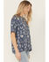 Image #2 - Free People Women's Painted Conversational Tee, Blue, hi-res