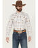 Image #1 - Panhandle Men's Southwestern Striped Long Sleeve Pearl Snap Western Shirt, Taupe, hi-res