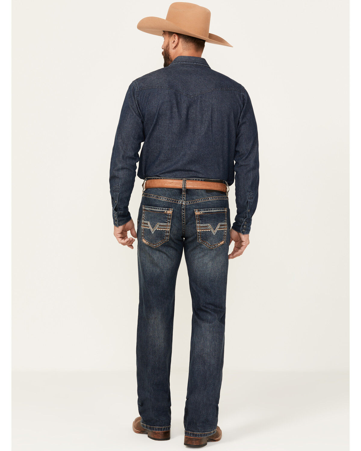 Image #3 - Rock & Roll Denim Men's Pistol Dark Wash Straight Reflex Stretch Denim Jeans, Dark Wash, hi-res